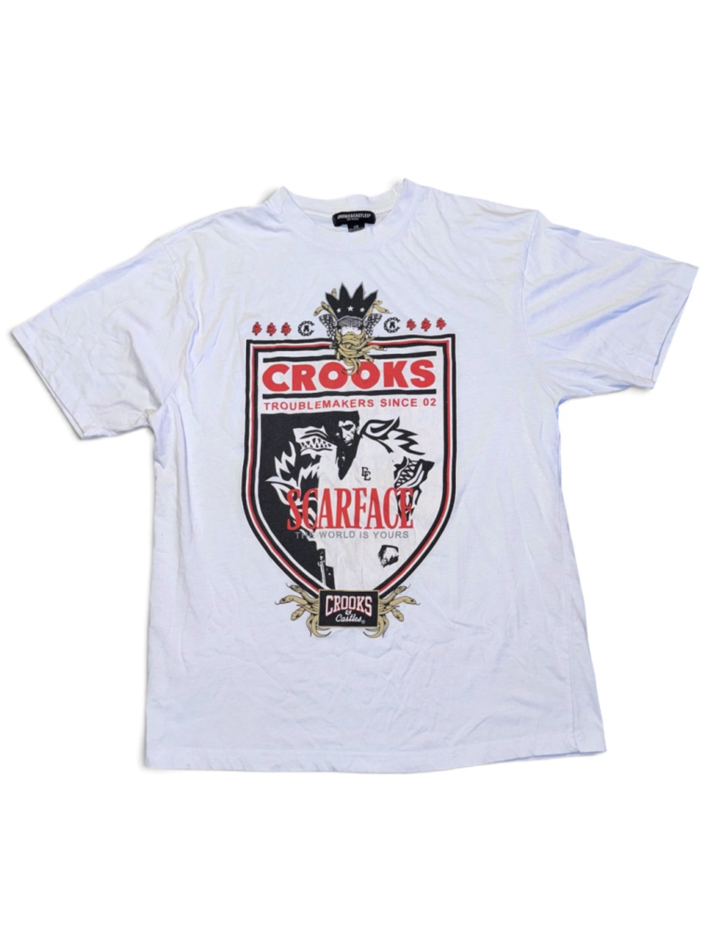 Y2k Vintage Crooks & Castles X Scarface Collaboration Graphic Shirt Size L